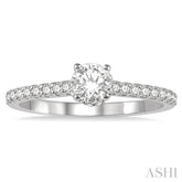 1/5 Ctw Round Cut Diamond Semi-Mount Engagement Ring in 14K White Gold